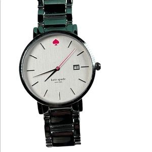 Kate Spade Silver metal large watch in box